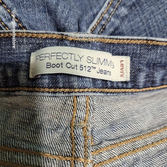 Levi's Jeans 16 Perfectly Slimming 512 Boot Button Flap Tummy Control Western - Picture 6 of 14